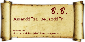 Budaházi Belizár névjegykártya